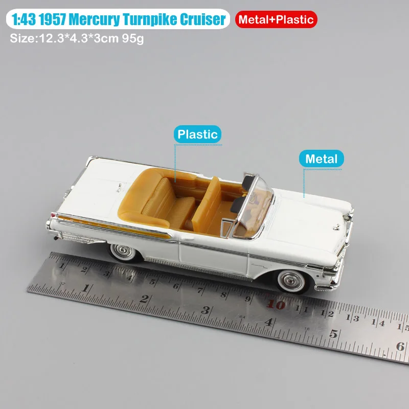 1:43 Масштаб ford 1957 Mercury Turnpike Cruiser, металлический стиль, винтажный автомобиль, металлические Литые игрушечные модели автомобилей для детей