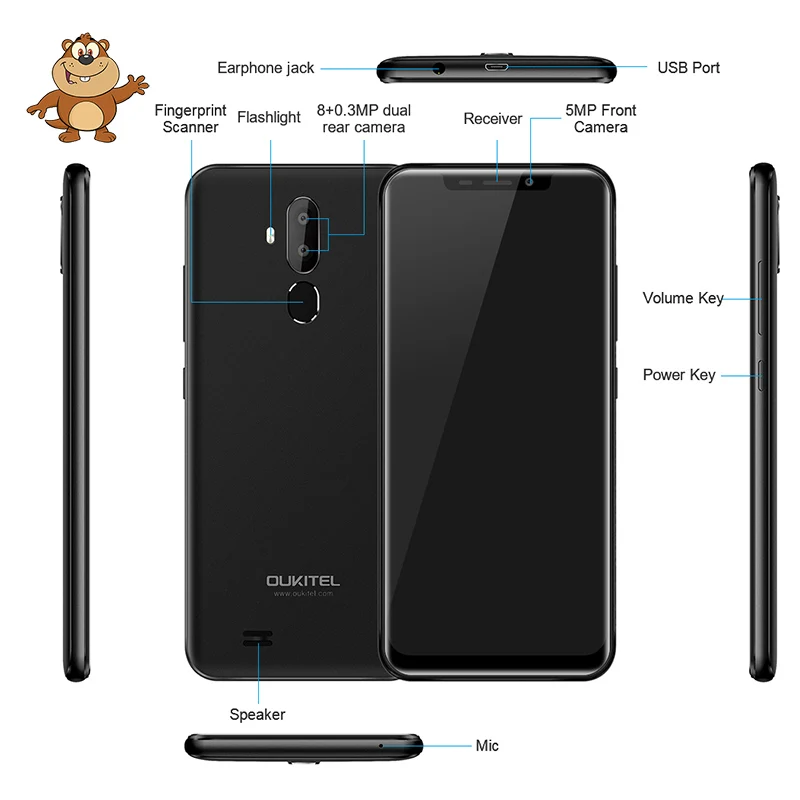 Оригинальный OUKITEL C12 Pro 6 18 &quot19:9 Android 8 1 мобильный телефон MT6739 4 ядра 2G Оперативная