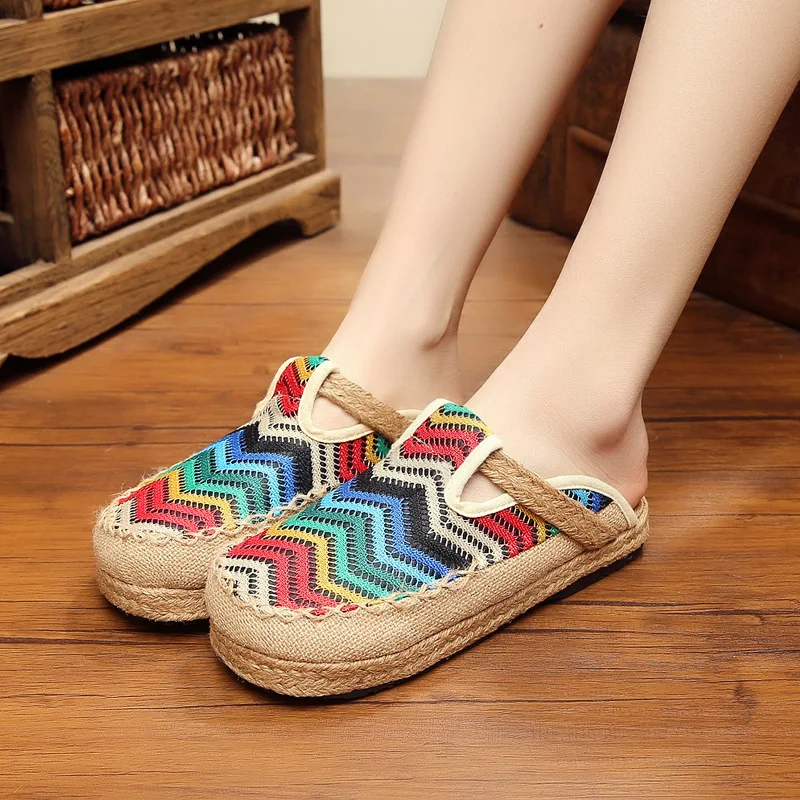 

Chinese Linen Women's Shoes Ladies Leisure Summer Hemp Flats Shoes