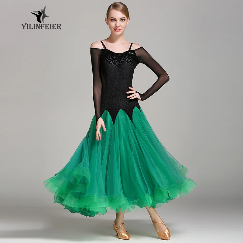 Новое Бальное танцевальное платье для соревнований платье для танцев бальное платье, для вальса платья стандартное танцевальное платье