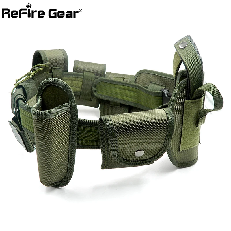 

ReFire Gear 10 in 1 Molle SWAT Military Equipment Tactical Belt Men Army Police Soldiers Combat Paintball Camouflage Nylon Belts