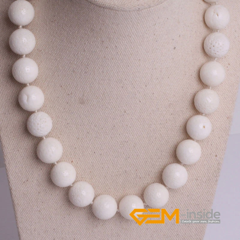 Collar de coral blanco natural de 8mm, 10mm, 12mm, joyería artesanal para regalo, collar de meditación de Yoga, Gratis|jewelry free shipping|coral necklacenatural coral necklace - AliExpress