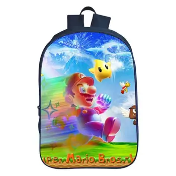 

Hot Sale 16 Inches Printing Super Mario Kids School Bags for Teenager Backpack Cartoon Bookbag Children Big Space Schoolbag