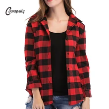 Cinmeprity Large Plaid Shirt Women Tops Long Sleeve Shirts For Women Ladies Blusas Casual Female Blouse Clothing Autumn