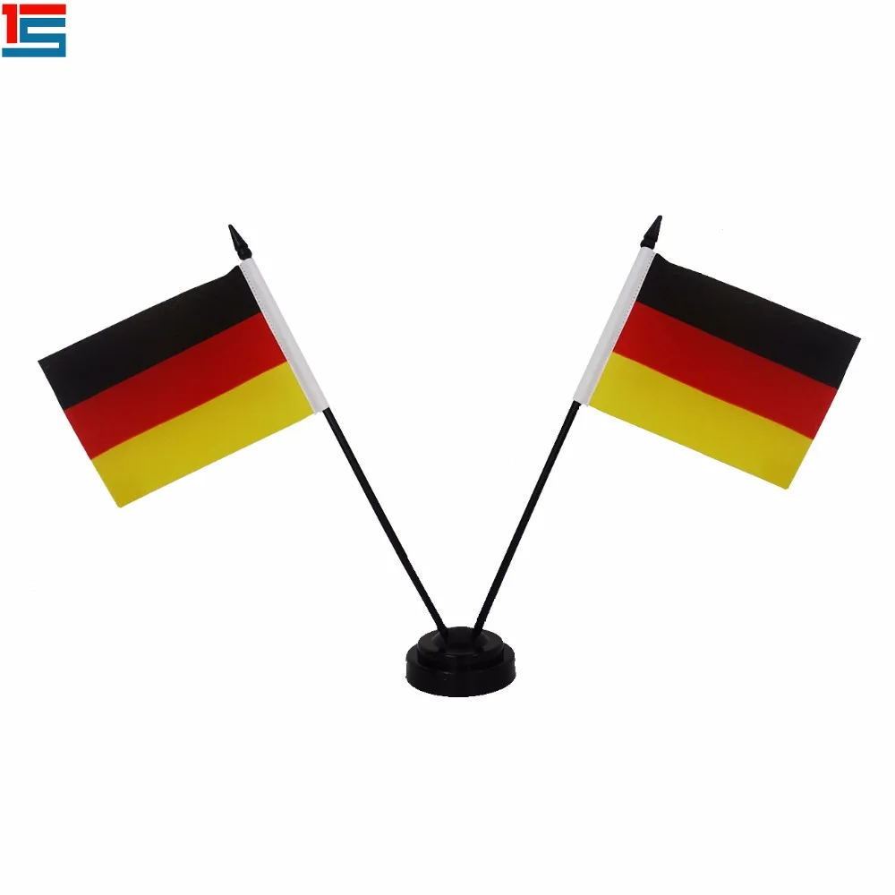 

Customized country Mini desk flag Germany table flag with plastic poles and black base