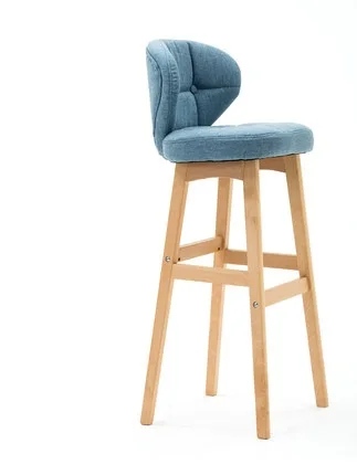 Nordic solid wood bar chair modern minimalist creative bar chair front backrest high bar stool home bar chair Nordic solid wood bar chair modern minimalist creative bar chair front backrest high bar stool home bar chair