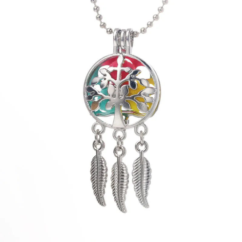 Серебро Творческий Йога Dream Catcher ожерелье ароматический распылитель в стиле бохо