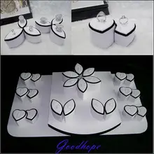 Белый кожзам кольцо Дисплей Витрина Дисплей s обручальное кольцо Органайзер Ювелирное кольцо для демонстрации держатель Деревянный счетчик окна подставки