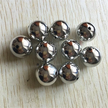 

(choose size) 20mm/16mm/12mm silver color Acrylic UV Plating Beads for Chunky Necklace Jewelry