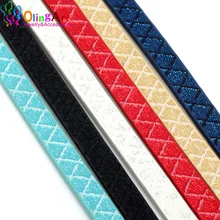 OlingArt newest 6MM 1Yard Diamond pattern lines wire Flat PU Leather Cords /accessories/DIY Bracelet necklace Jewelry making