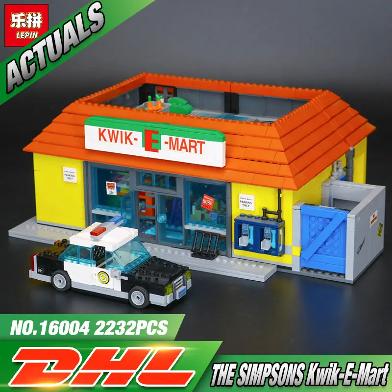 

DHL 16004 The Simpsons Bart Homer the Kwik-E-Mart Lepin Model Building Block Bricks Compatible legolyes 71016 DIY Children Gifts