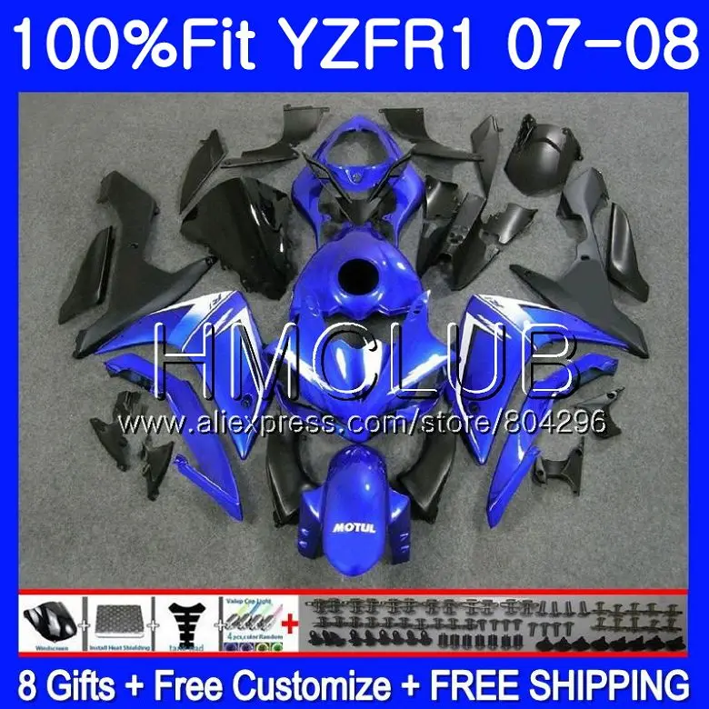

Injection Body For YAMAHA YZF R 1 YZF 1000 YZFR1 07 08 98HM.11 YZF-R1 07 YZF1000 YZF-1000 YZF R1 2007 2008 Fairings Factory blue