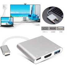 USB-C 3.1 до 4 К HD HDMI HDTV USB 3.0 Тип c 3 в 1 зарядки HUB конвертер кабель-адаптер 100 шт