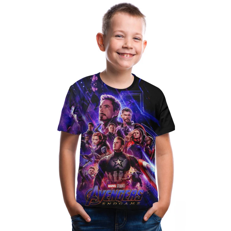 

Boys T Shirt 2019 New Avengers Endgame Girls Tops Tee 3D Short Sleeve Children Clothing Kids Clothes Sister Brother Clothes