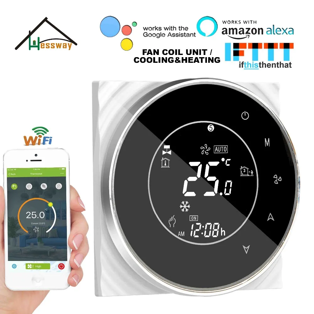 HESSWAY туя 24VAC 95~ 240VAC Air кондиционирование фанкойл блок термостат Wi Fi для 2 P 4 Охлаждение, отопление