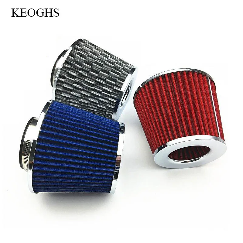 Car air filter 76mm large air flow modified intake filter filtro de ar