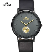 Liber Aedon Leather Band Mens Watch Business Quartz Military Men Wirstwatch Top Brand Luxury Sport Mens Watch Relogio Masculino
