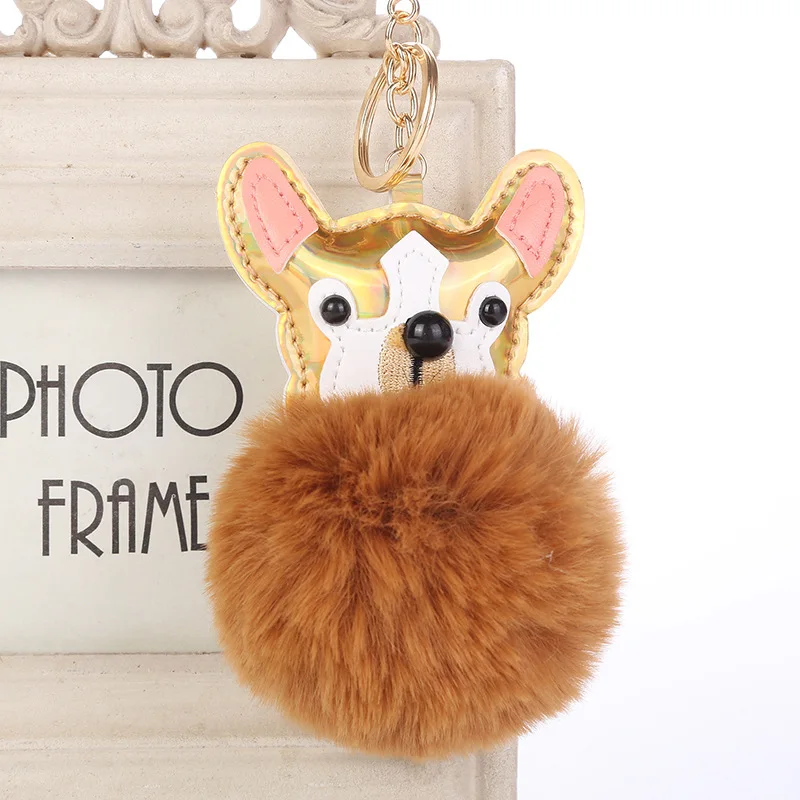 

Fluffy Dog Keychain Rabbit Pompom Fur Keyrings Pom Pom Car Pendant Animal Key Holder Women Bag Charms Jewelry Trinket Chaveiros