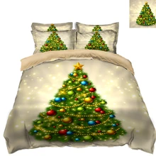 Роскошная Рождественская елка 3D комплект постельного белья Королева Полный двойной комплект постельного белья двойной односпальный Комплект постельного белья пододеяльник набор подушек