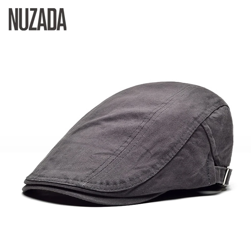 

NUZADA 2017 Solid Color Pure Cotton breathable Men Women Beret Hats Flat Visor Caps Classic Fashion Cap Boina Bone Chapeu
