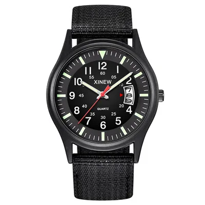 Мужские часы от бренда XINEW с круглым циферблатом и нейлоновым ремешком, мужские военные кварцевые наручные часы с датой, подарок, мужские часы#0307 - Цвет: C