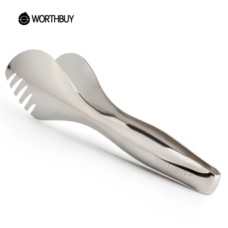 

WORTHBUY Stainless Steel Food Tongs Kitchen Utensils Cooking Tools Bread Steak Tongs Salad Serving BBQ Tools Kitchen Accessories