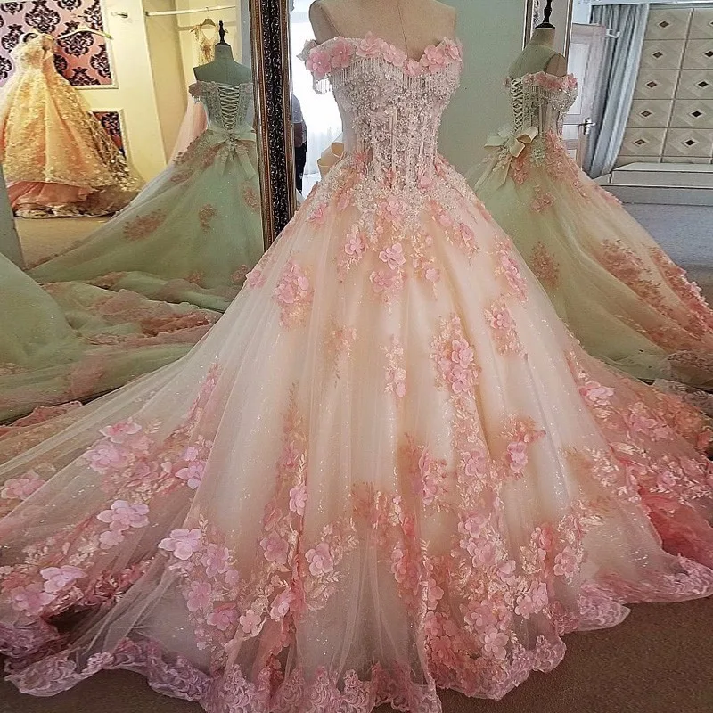 

Evening dresses long flowers lace up back vestido longo de festa elegant ball gown evening dress real photos