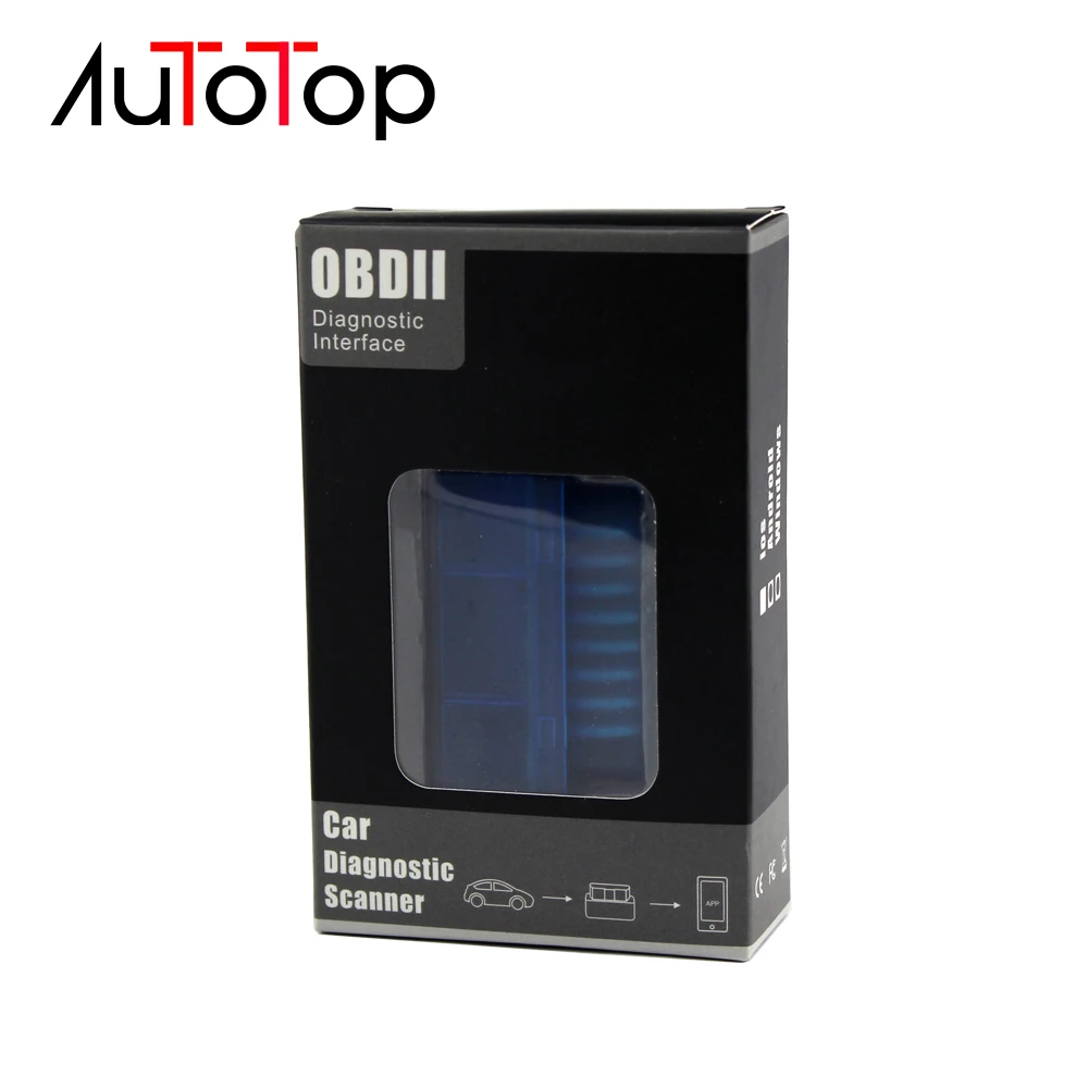 AUTOTOP OBD2 Bluetooth адаптер ELM 327 V2.1 Android Torque OBDII Bluetooth автомобильный диагностический инструмент для автомобильного мультимедийного плеера