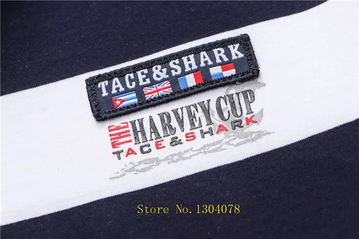 Tace& Shark, брендовая мужская рубашка поло, модная, в полоску, хлопок, дышащая, camisa, высокое качество, деловая рубашка поло, Акула, мужская рубашка Поло