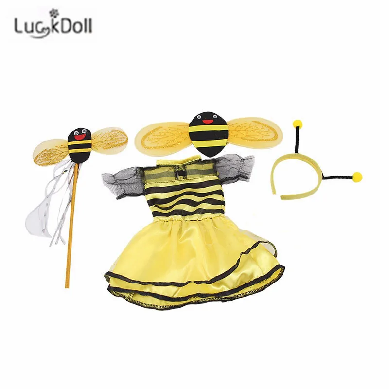 LUCKDOLL; Модный комплект из двух Цвет пчела костюм из четырех частей 18-дюймовые Американский аксессуары для кукол, игрушки для девочек, поколение, в качестве подарка на день рождения - Цвет: n1232
