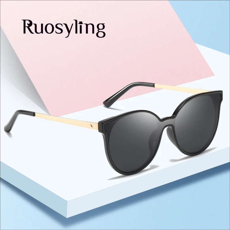 

Ruosyling Fashion Women Female Sunglasses Ladies Polarized UV 400 Cat Eye Sun Glasses Girls Vintage Outdoor Dark Lens TAC Unisex