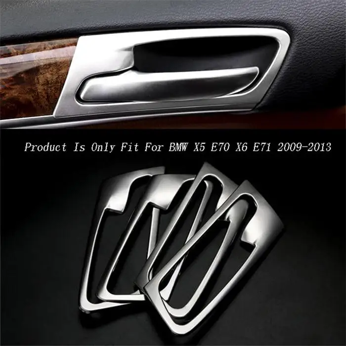 Автомобильный Стайлинг накладка на внутреннюю дверную ручку накладка на дверную чашу украшение для BMW X5 X6 F15 F16 E70 E71 авто аксессуары для интерьера - Название цвета: Silver