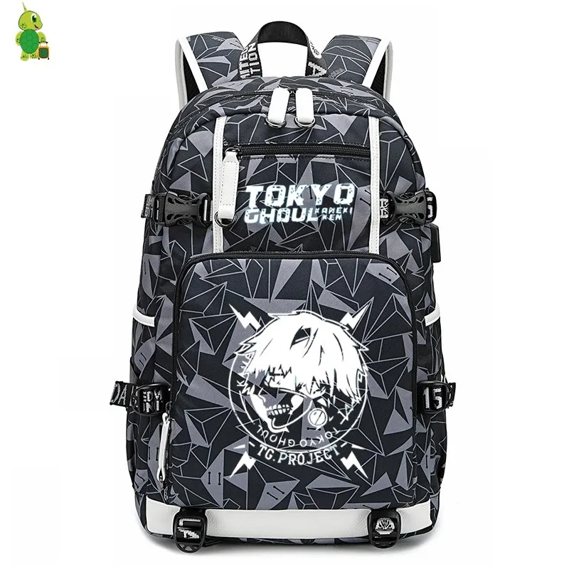 Anime Tokyo Ghoul Backpack School Bags for Teenage Girls Boys Large Capacity Laptop Backpack Fashion Travel Bags Casual Rucksack - Color: 19