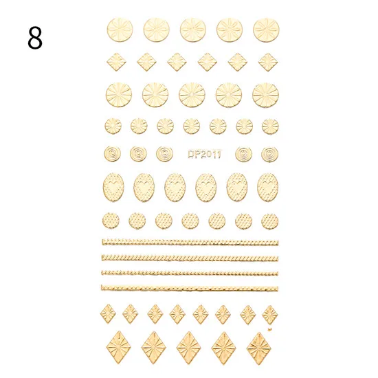 1 лист 3D наклейки для ногтей золотые Серебристые полосы линии металлические полосы клейкая лента DIY наклейки для ногтей украшения ногтей дизайн маникюра - Цвет: LM-8