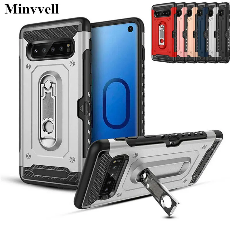 

Armor Case For Samsung Galaxy S10 S10E S10 Plus Card Slot Kickstand Cover For Samsung S10 PLUS Note 9 Note8 S8 S9 Plus S7 Edge