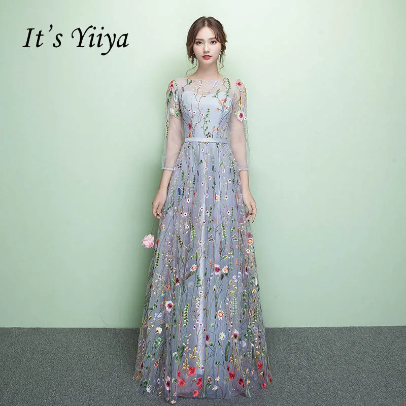Это Yiiya вечерние платья Цветочная Иллюзия открытая спина печать молния А-силуэт длина до пола Вечерние платья LX030 abiye gece elbisesi