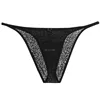 Men Hipster Brazilian Bikini Briefs Jacquard Lace Underwear Cheeky String Briefs 2