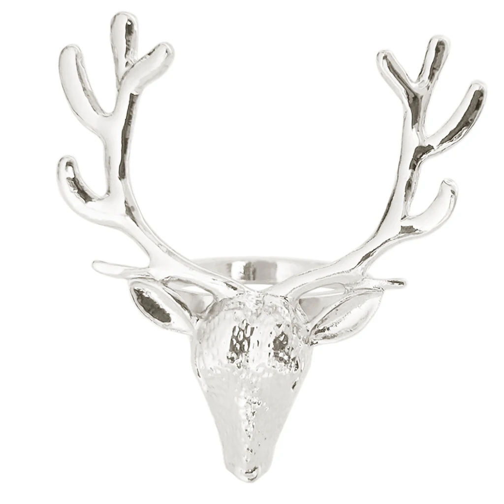 10 Pieces Deer Head Shaped Cloth Napkin Ring Paper Tissue Napkin Holder Dispenser for Wedding Party Table Decoration