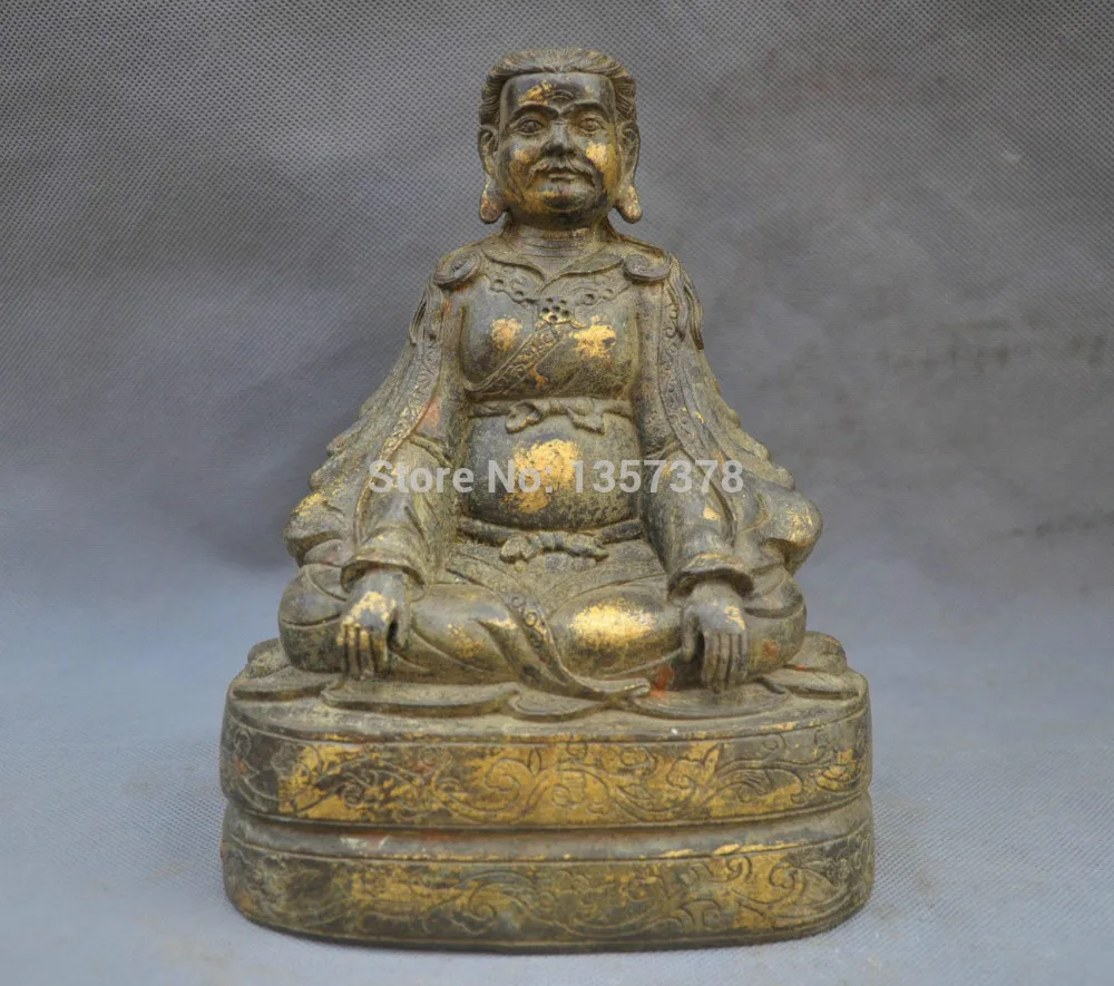 

shitou 00726 8'' China Tibetan Buddhism Guru Bla-ma Buddha Bronze Statue