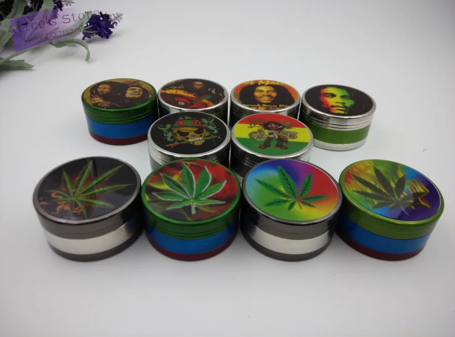 

New BOB 5 Cm 3 PC HERB / SPICE / GRASS / WEED Tobacco Herb Grinder Free Shipping 3pcs/lot With Display Box GR116