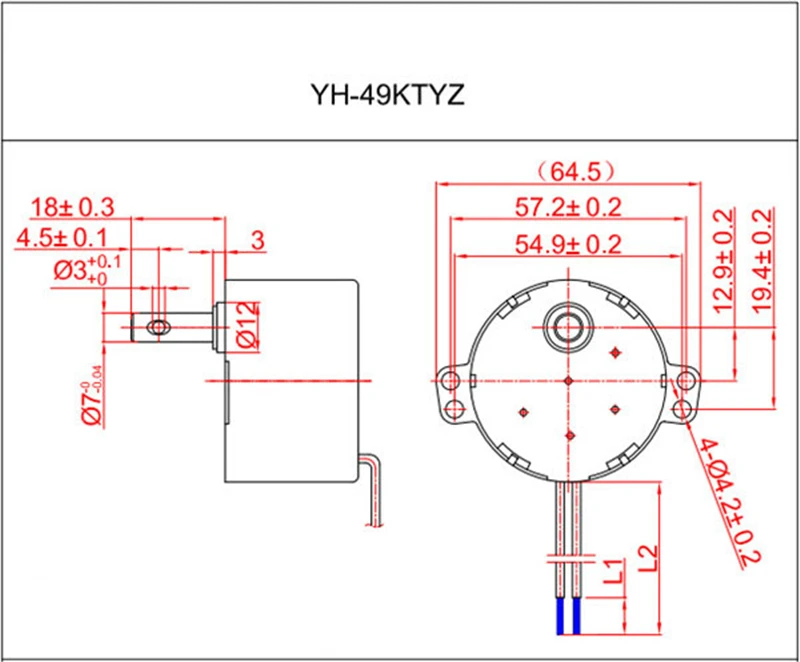 49KTYZ синхронный двигатель с постоянным магнитом 220V низкоскоростной Микро Мотор 4W медленный однофазный микро-вентилятор мотор