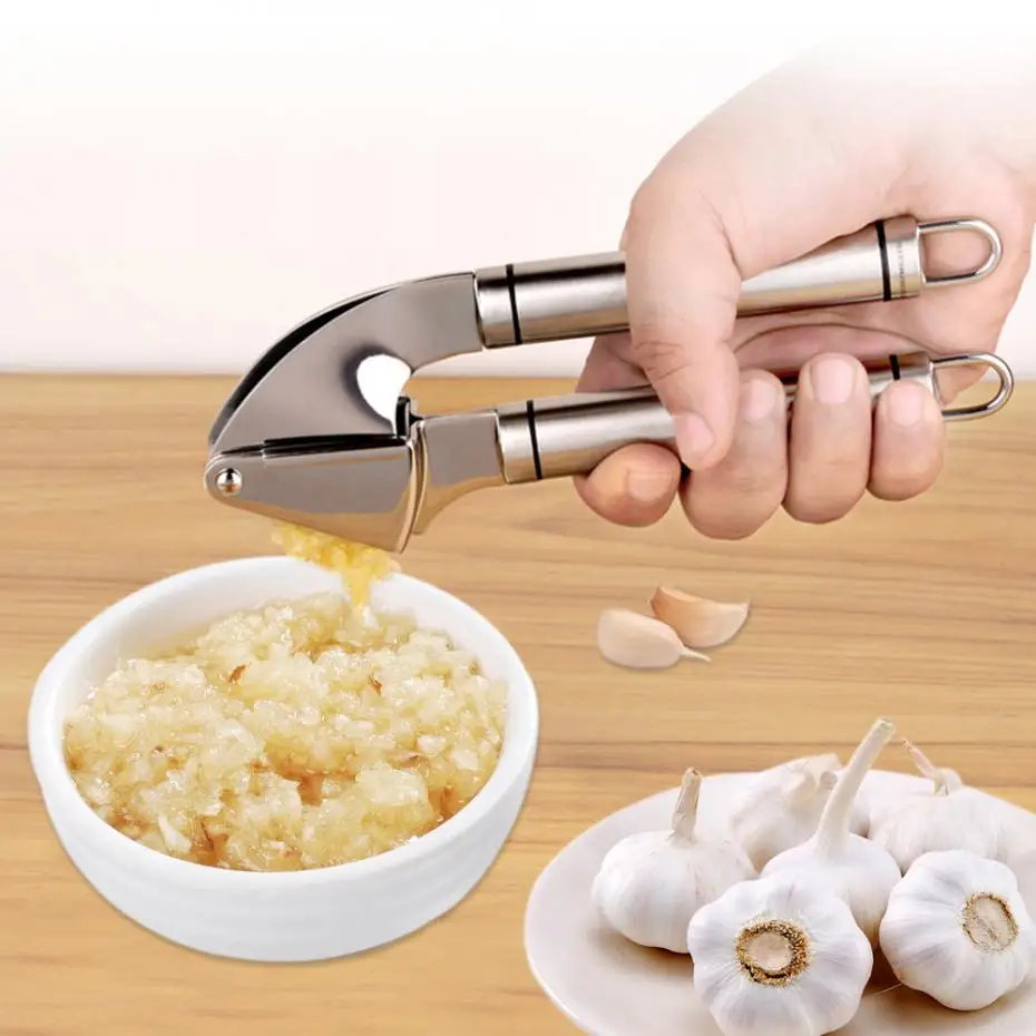 Garlic Press Ginger Crusher Kitchen Tools Peeler Squeezer Nut Cracker Easy Clean