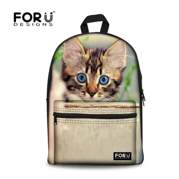 

FORUDESIGN Backpacks for Teenager Boys Girls,Cute 3D Animal Cat Dog School Backpack Casual Children Canvas Back Pack Book Bags