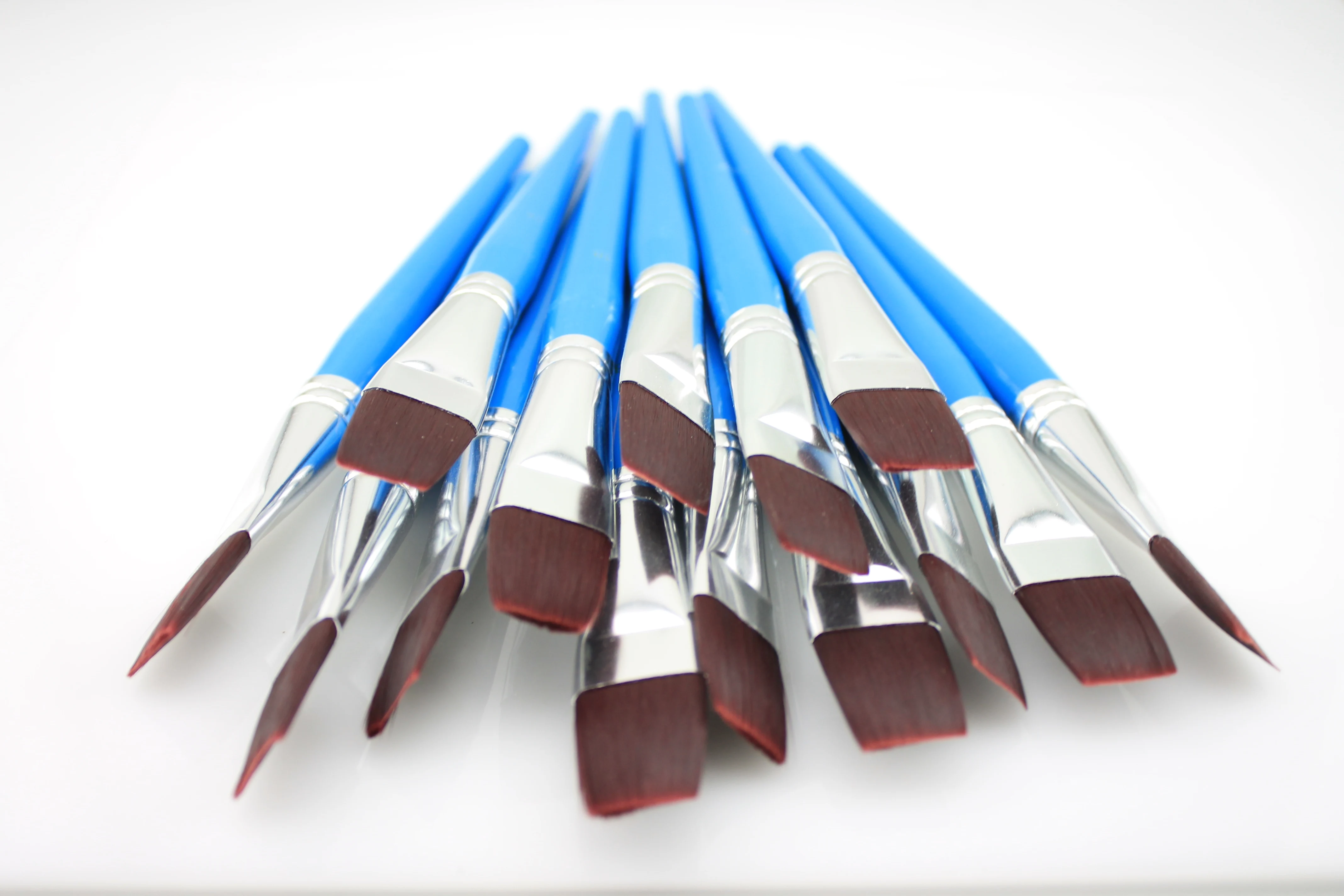 Atisse 5pcs/lot Nylon Oil Paint Brush Flat Painting Brush For Oil