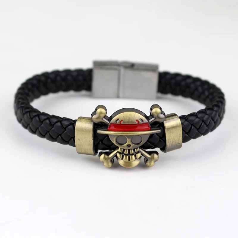

Cartoon Anime dota 2 Naruto Legend of Zelda Black Butler Attack on Titan One Piece Luffy Resident Evil Weave Leather Bracelet
