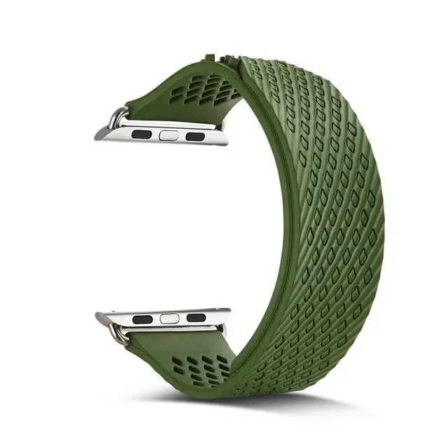 Спортивный силиконовый ремешок для Apple Watch band 4 5 44 мм 40 мм correa aplle watch 42 мм 38 мм iwatch band series 5 4 3 2 1 браслет ремень - Цвет ремешка: green