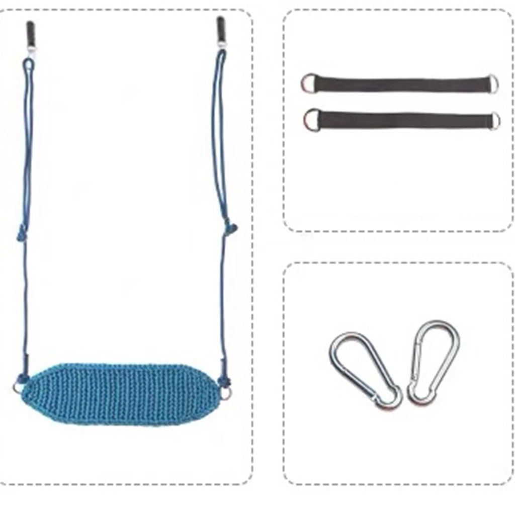 Kids Swing Seats Rope Net Style Swing Play for Indoor, Outdoor, Playground, Home Tree with Snap Hooks & Straps, 440 lbs Capacity