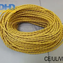 8 м/лот Античная Ткань покрытый электрический шнур винтажная Ткань плетеные лампы Кабель Ретро подвесная Проводная лампа 2*0,75 мм