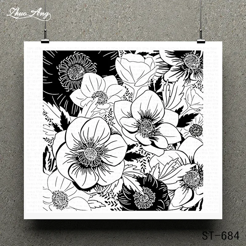 

Flowers Transparent Clear Stamp for Scrapbooking Rubber Stamp Seal Paper Craft Clear Stamps for Card Making 684