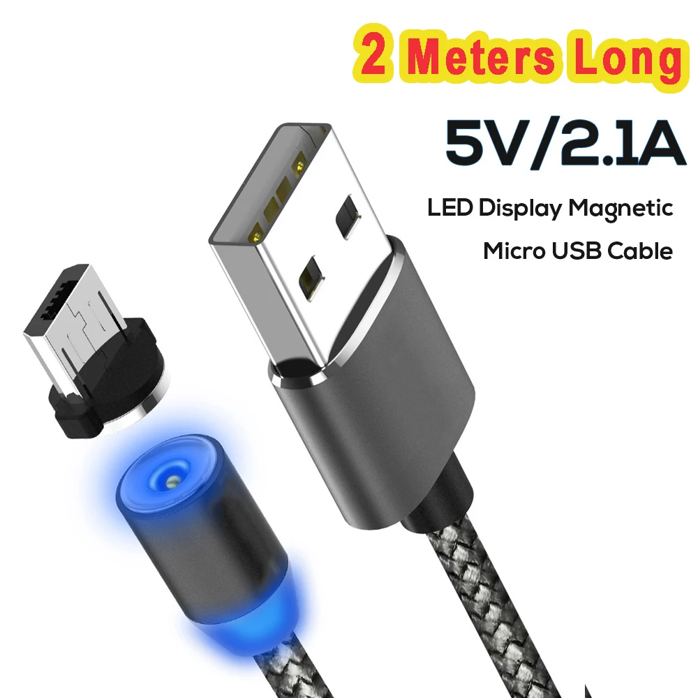 Магнитное зарядное устройство для iPhone 2 метра 6 футов магнитный кабель Micro USB Type C